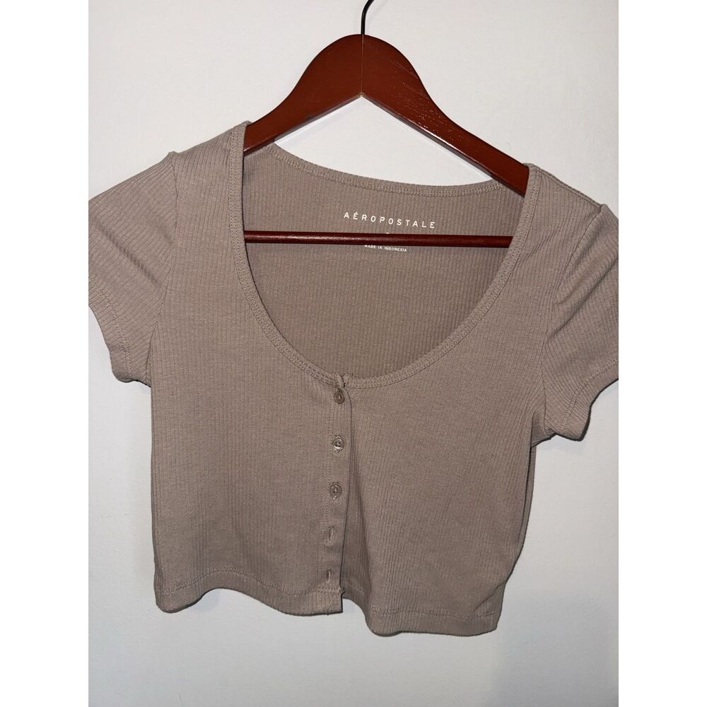 Aeropostale Women's Button Down Crop Top, Size S